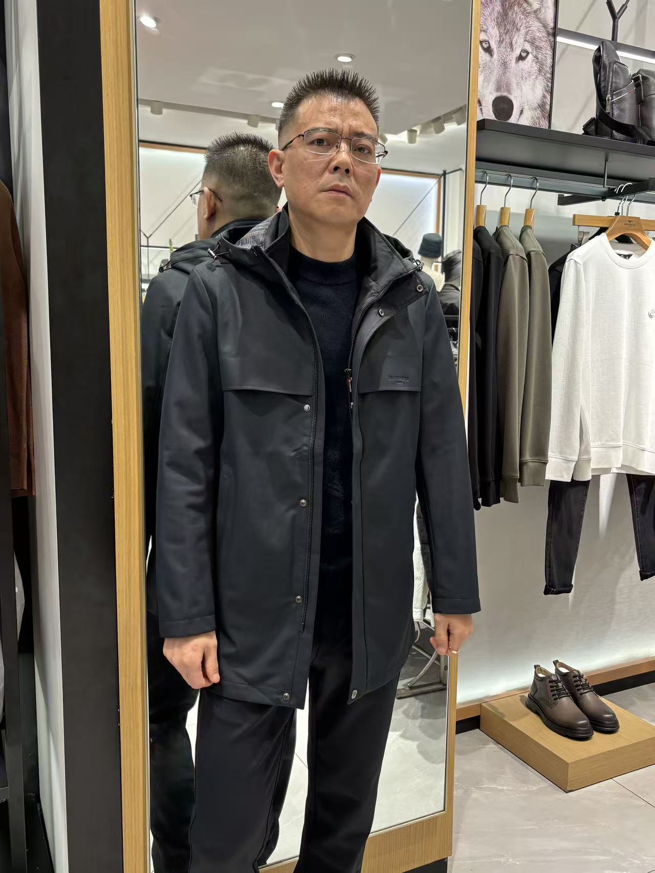 Septwolves/七匹狼21年秋季宠粉款中长薄棉衣（4664）