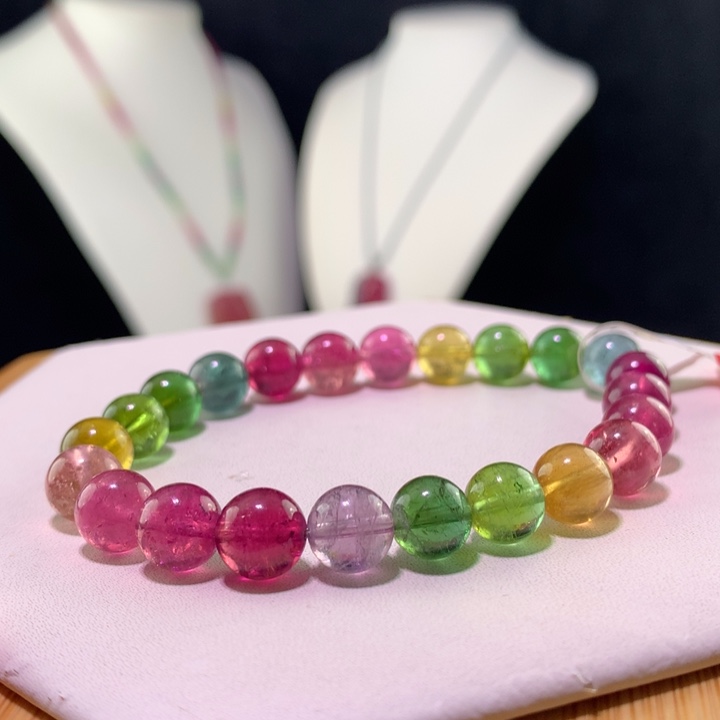 双色碧玺手链未镶嵌