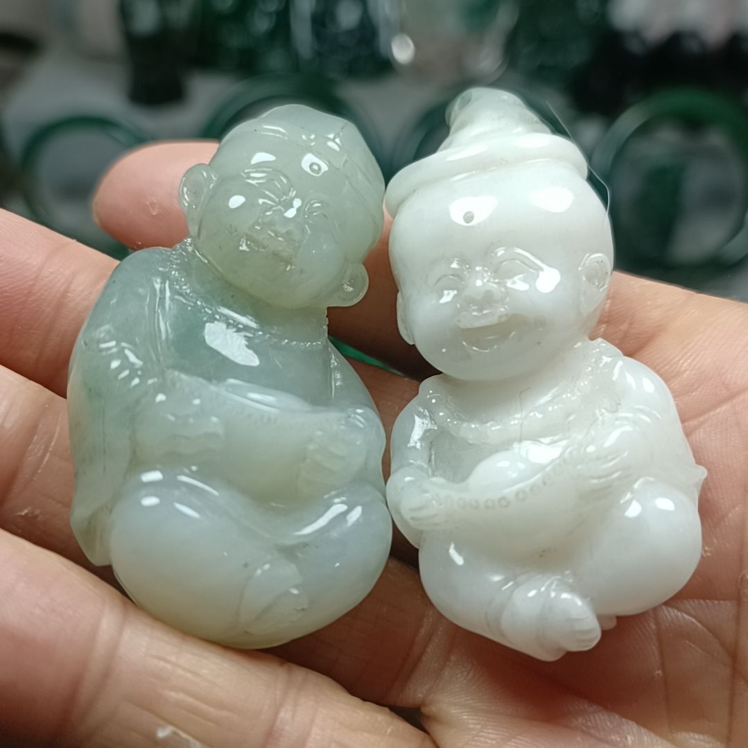 未镶嵌独山玉善财童子