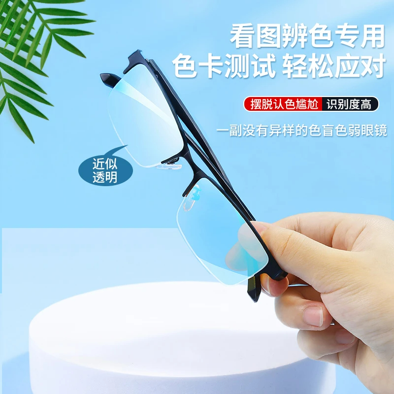 2025年高清色弱眼镜男女通用色盲色弱看图辩色透明高档时尚i