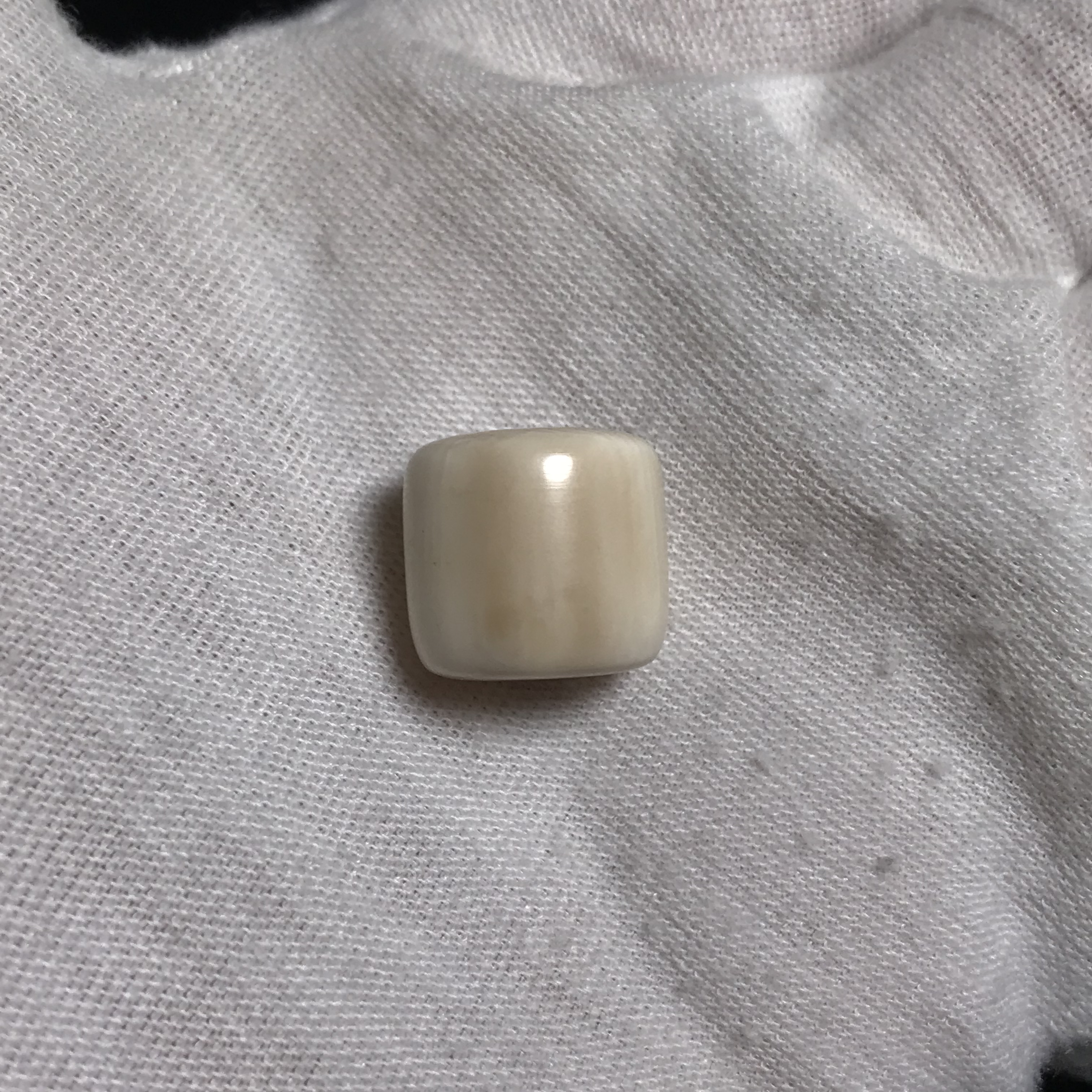 B121549 只做天然猛犸牙 直切珠 约直径13*对孔12.5mm