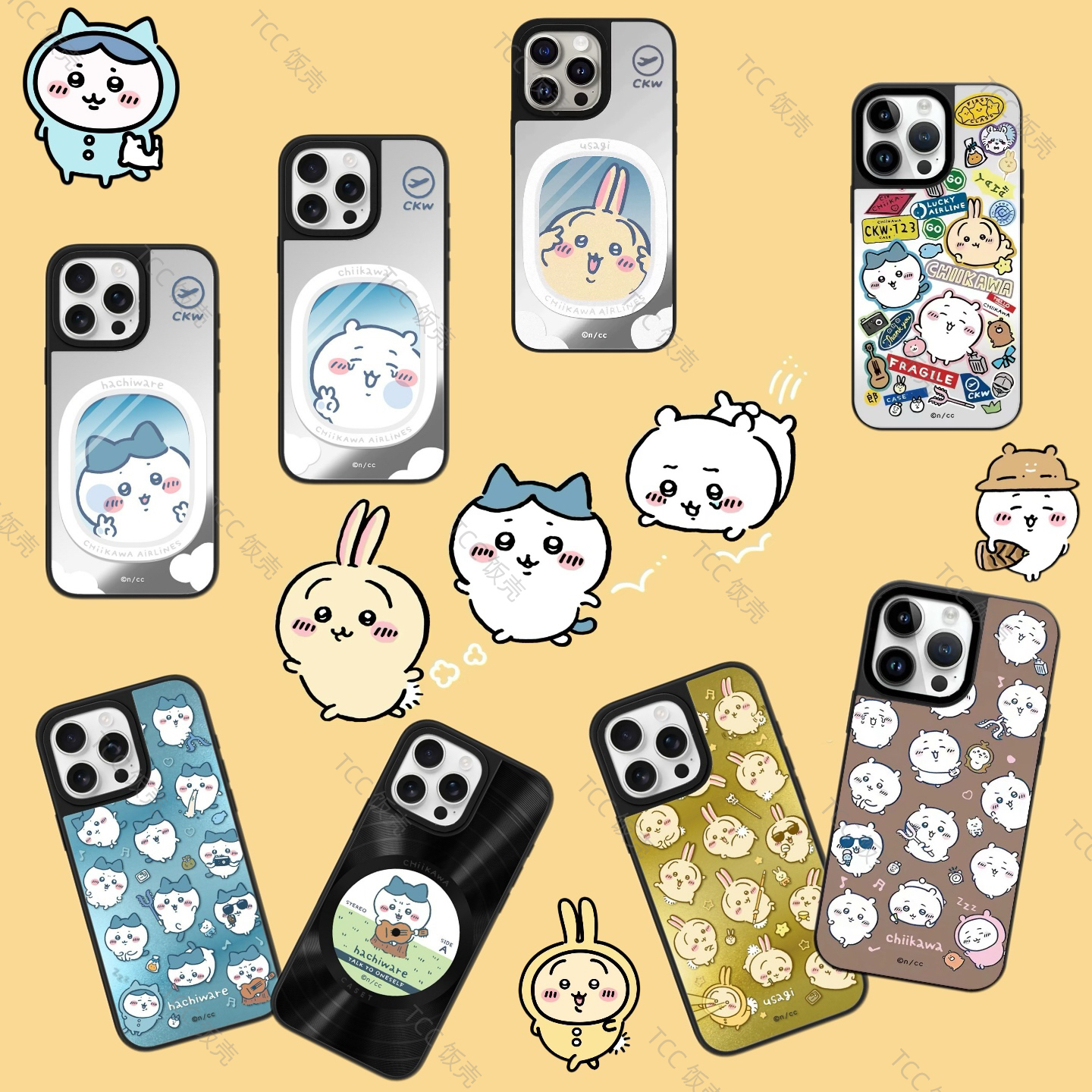 【Chiikawa】新款联名吉伊卡哇手机壳 可爱软萌乌萨奇吉伊小八15Pro