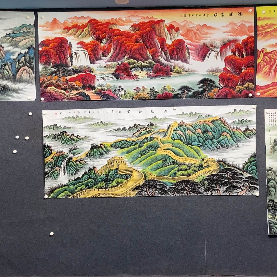 国画小八尺山水一副