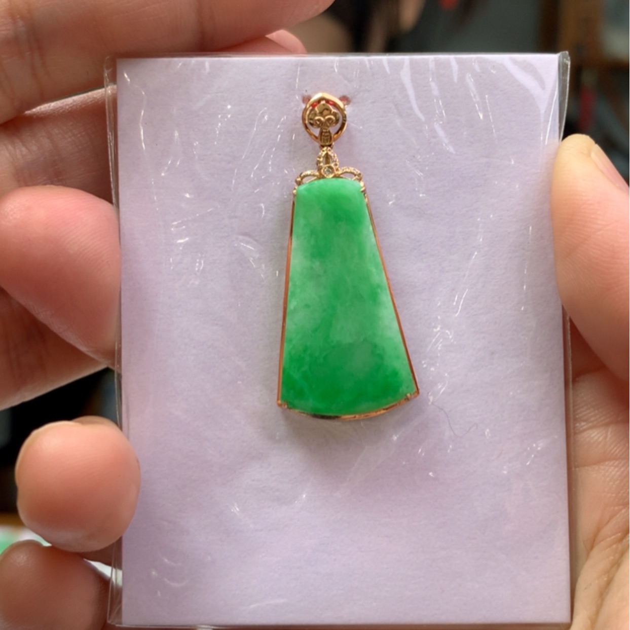 【闪购商品】翡翠颈饰18K金镶嵌念*～翡翠首饰