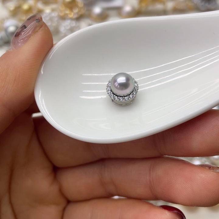 海水珍珠吊坠(不含链)银S925镶嵌