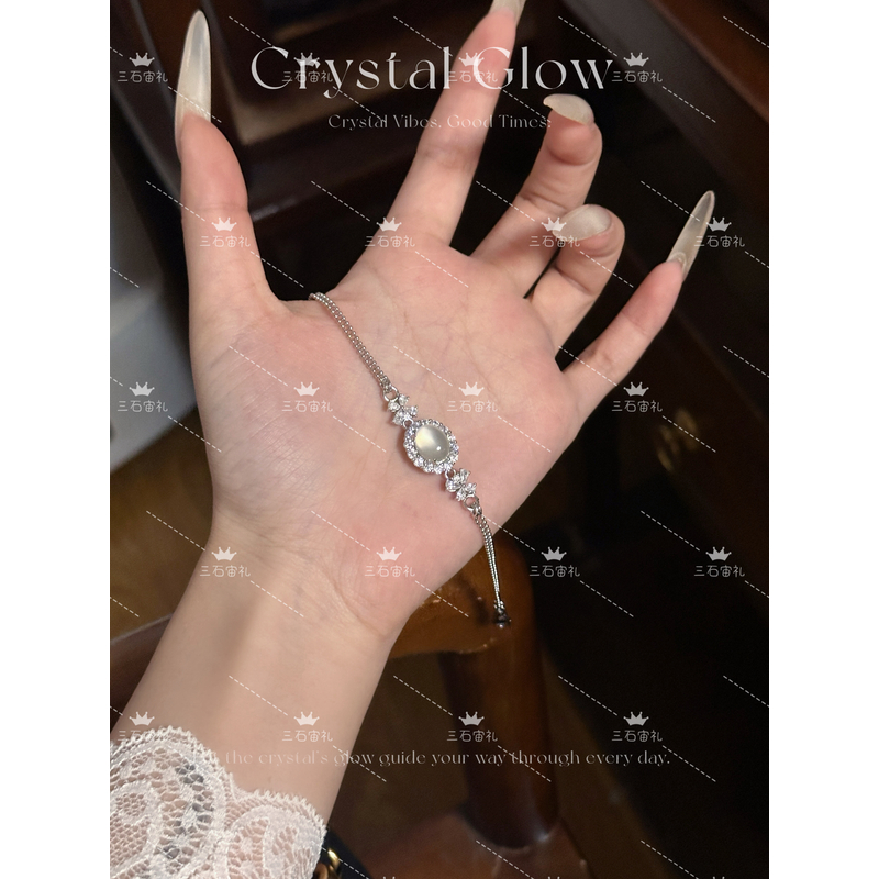 天然奶白晶手链女款轻奢小众设计感手链配饰