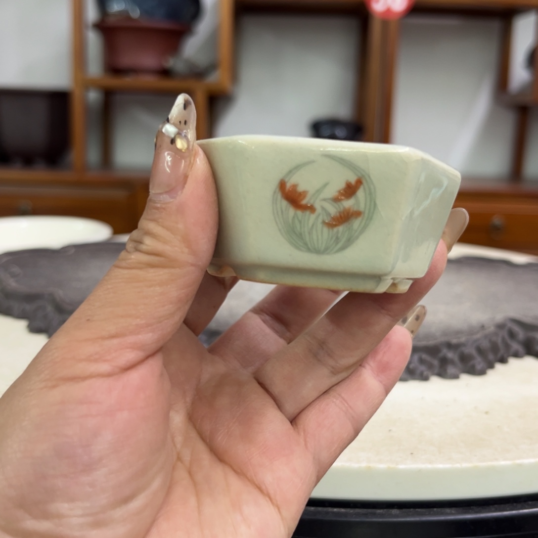 紫砂花盆瑕疵3-6。。