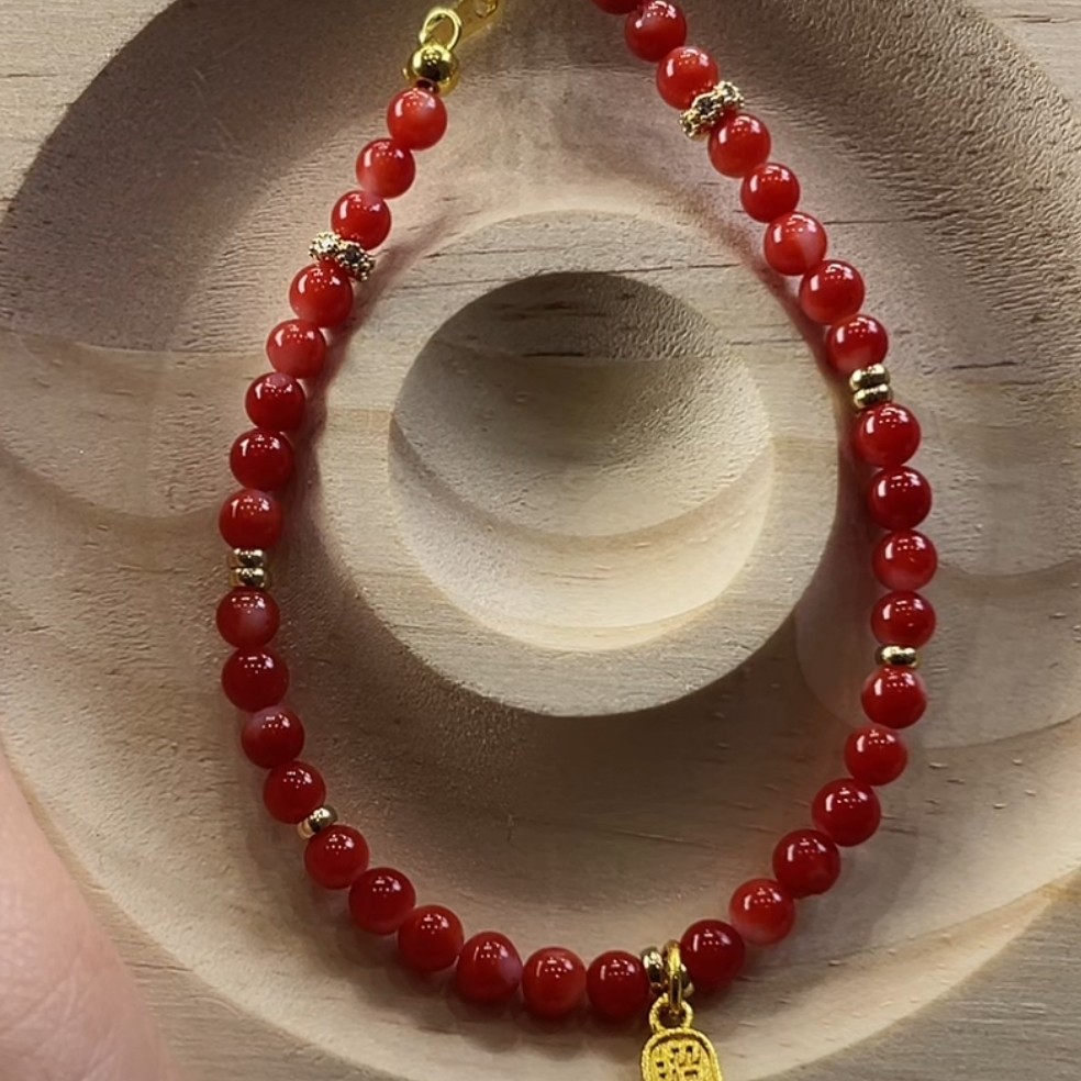 天然宝石红珊瑚手串