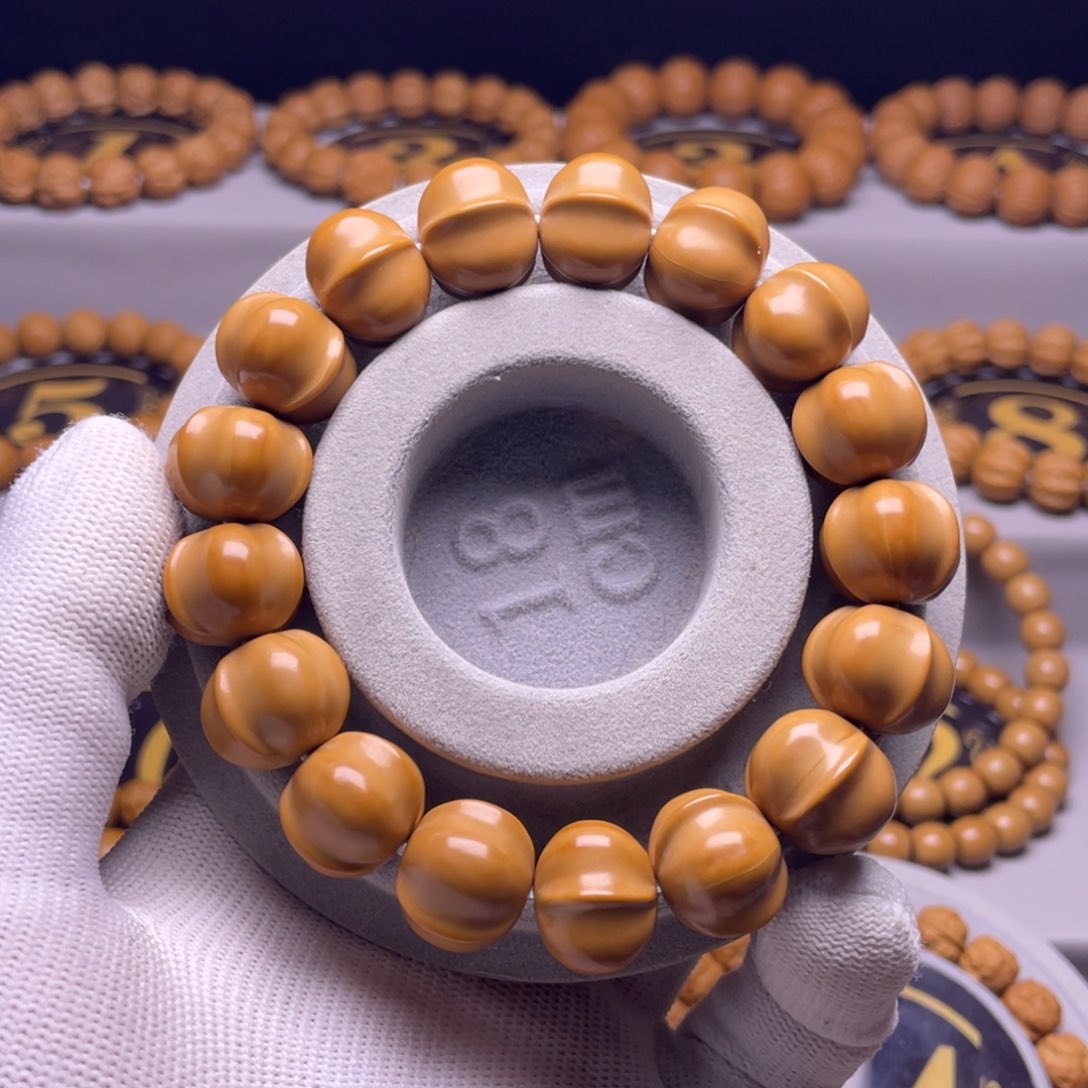 猴头核桃手串潭***心15.5mm三花鲨鱼全品无暇