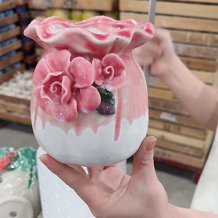 有孔.凑满10元发货多肉陶瓷花盆！