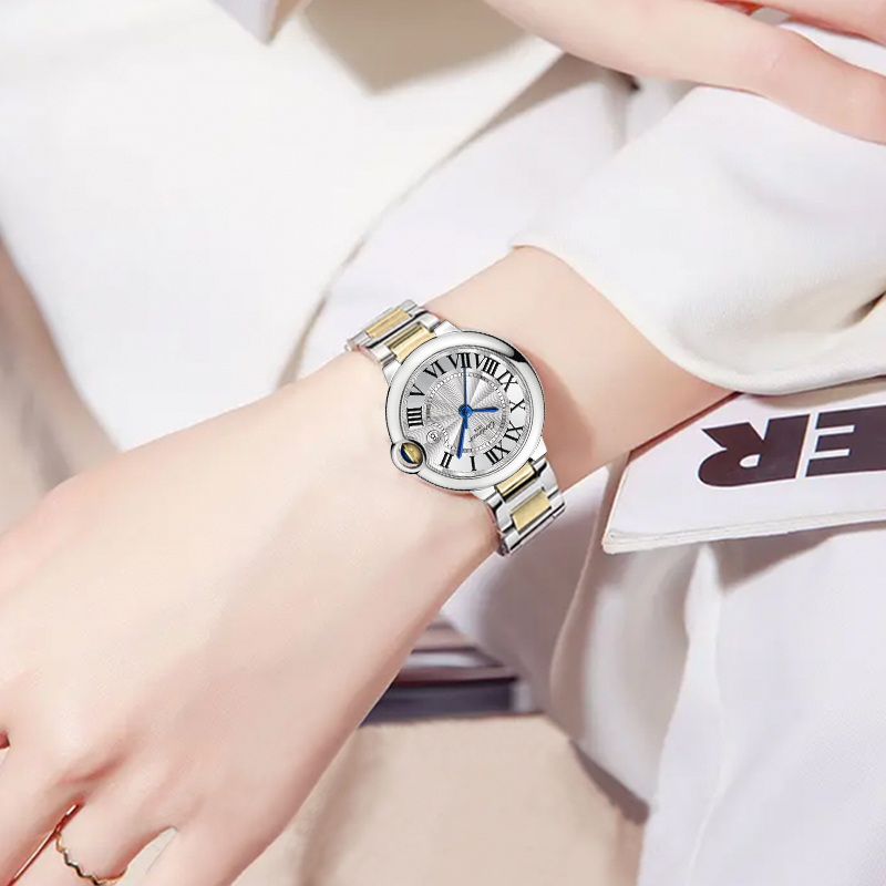 气球系列 女款全自动机械腕表百搭时尚多功能腕表日历款（小华）