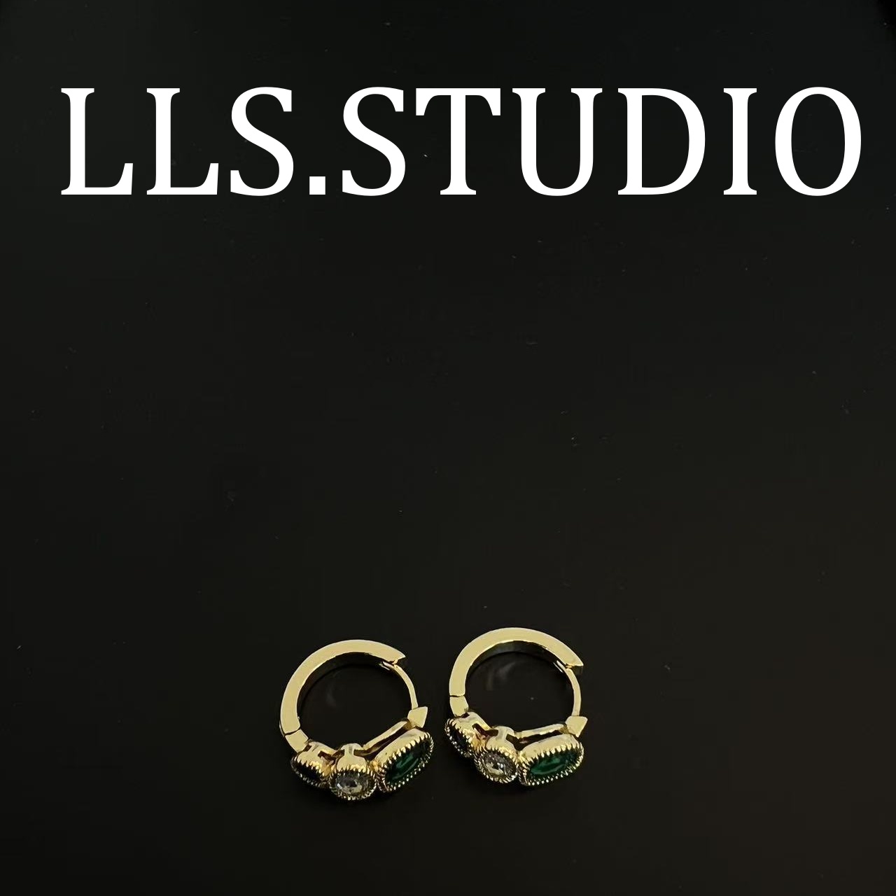 铜合金锆石耳饰 港风复古 耳圈  7193