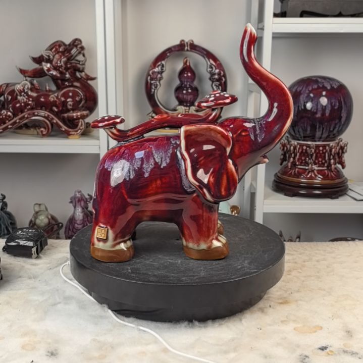 摆件钧瓷摆件神後鎮鈞瓷