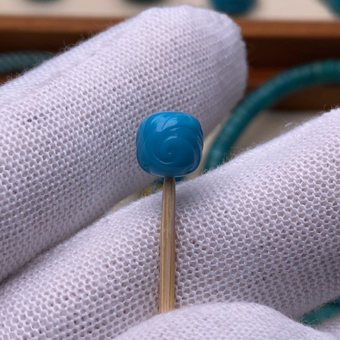 ****风绿松石未镶嵌绿松石博古7.7