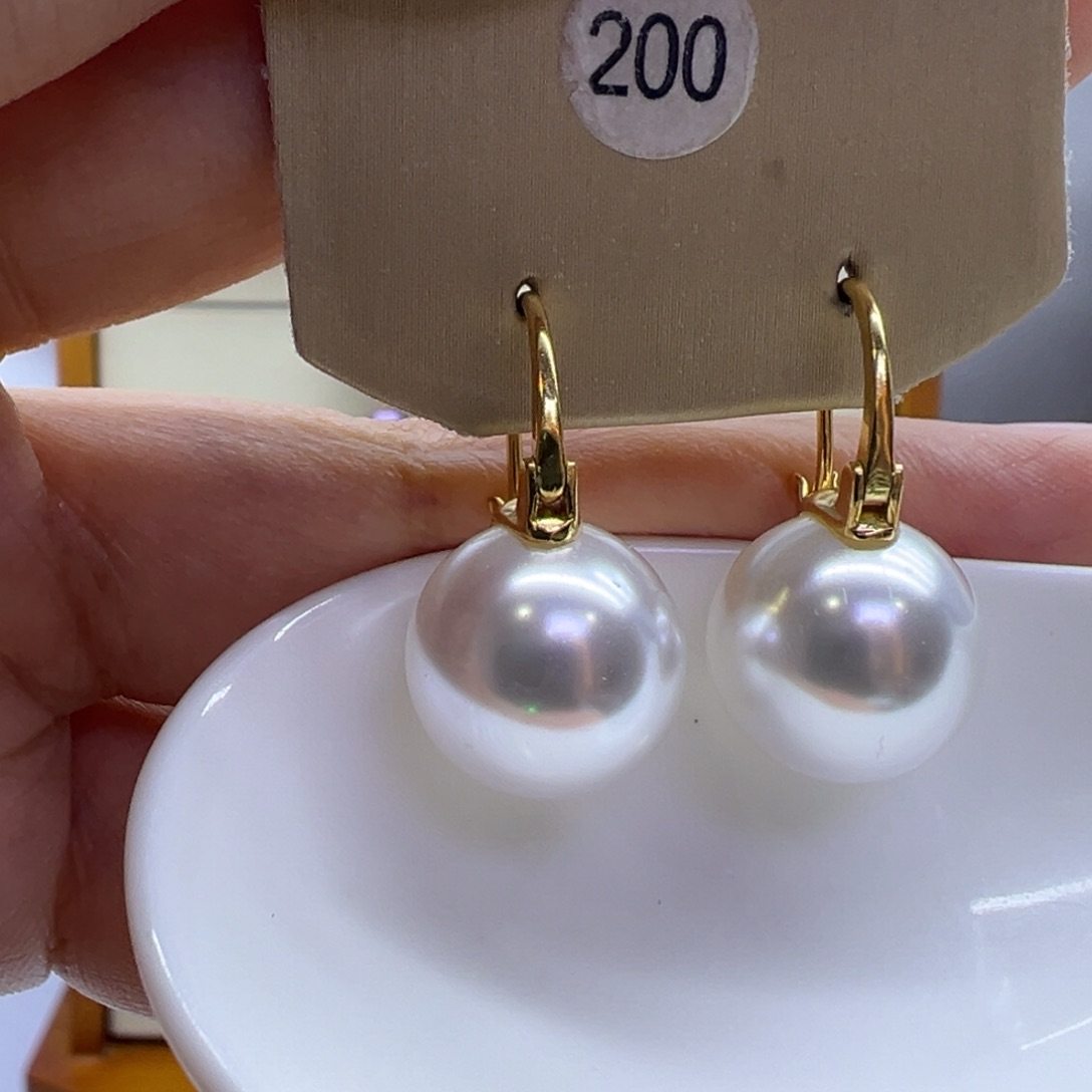 银S925镶嵌耳饰淡水珍珠