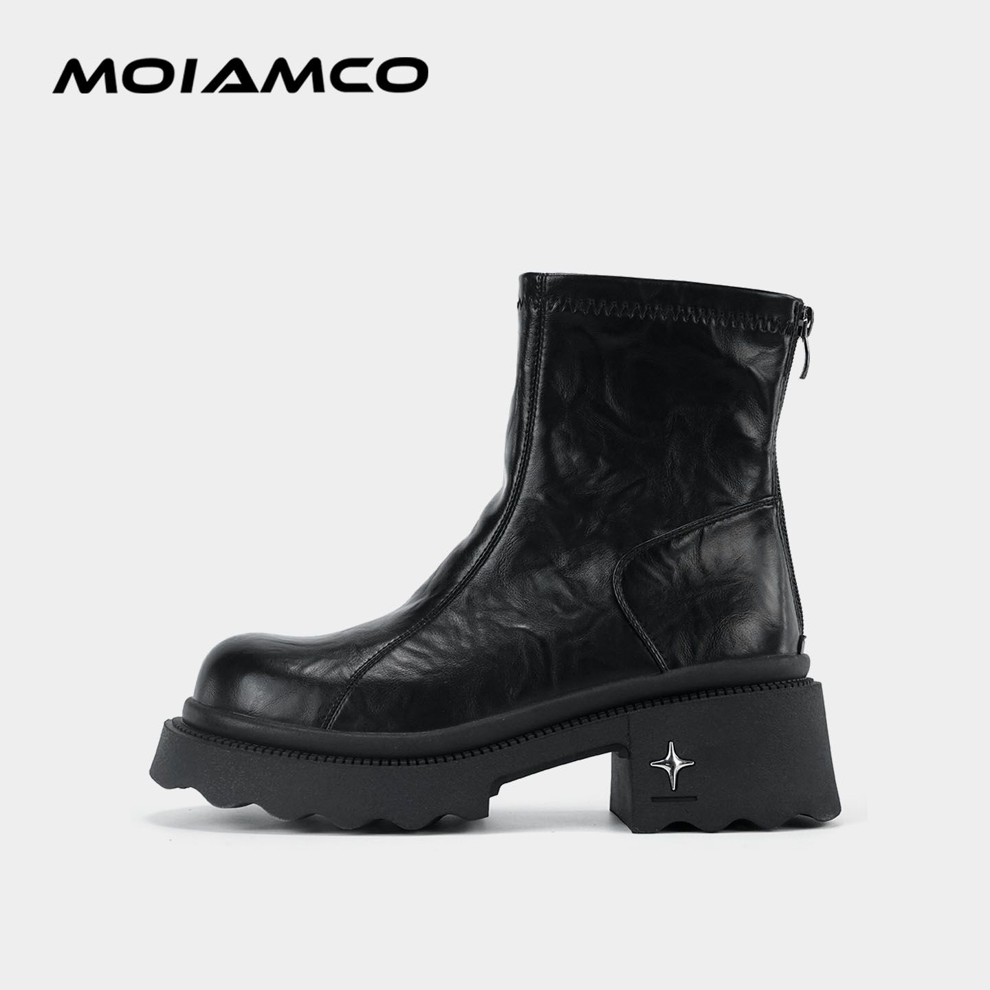 【清清专属】Molamco复古短靴女秋冬厚底增高时尚马丁靴
