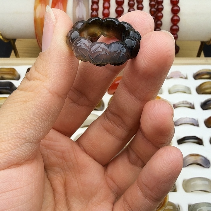 玛瑙/玉髓未镶嵌戒圈15圈福利