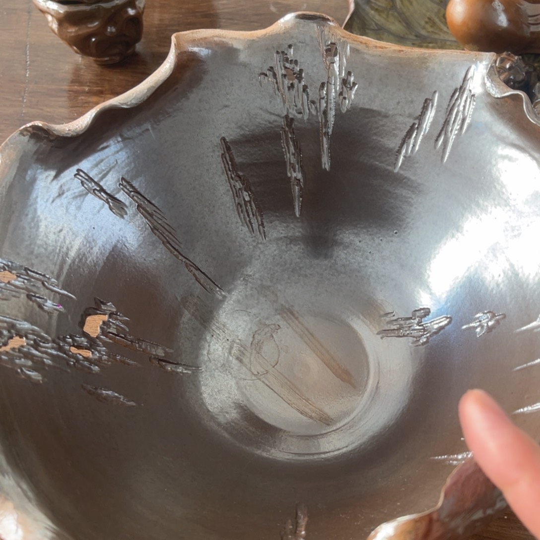 手工艺品琉璃龙泉青瓷果盘