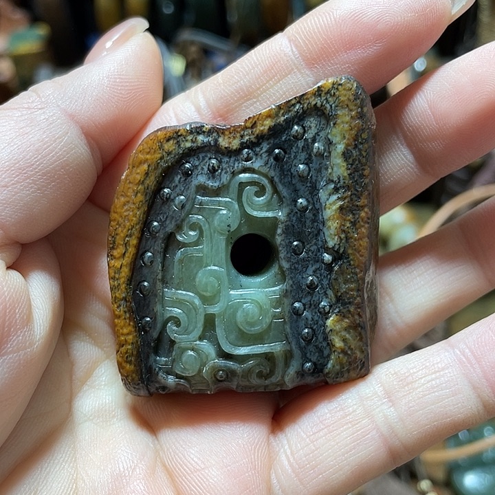 岫岩河磨玉（透闪石质玉）未镶嵌笔搁