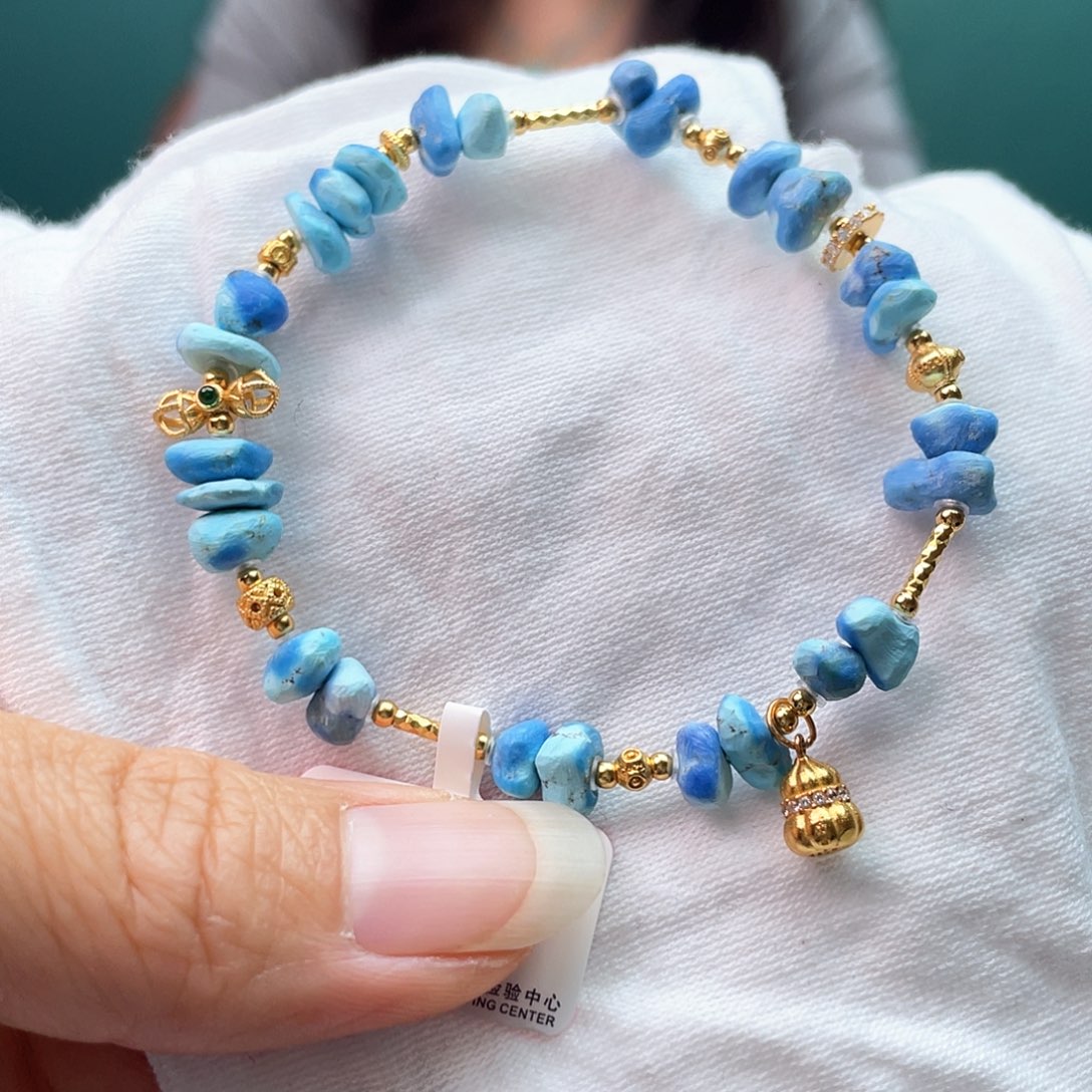 银S925镶嵌绿松石手链