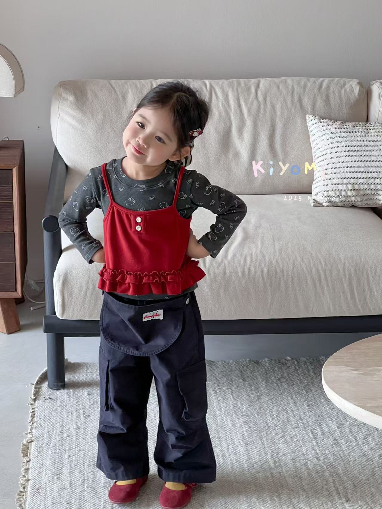 【BaoBao】秋款女童韩版kitty上衣两件套98129