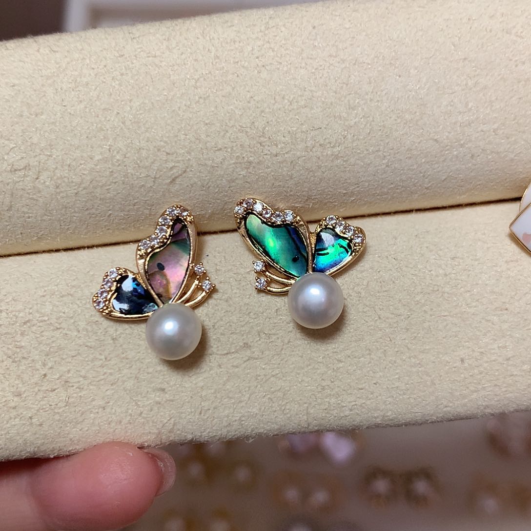 淡水珍珠耳饰合金