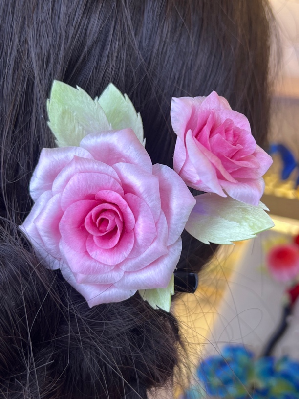 非遗国风手工绒花【美娇娘】 玫瑰