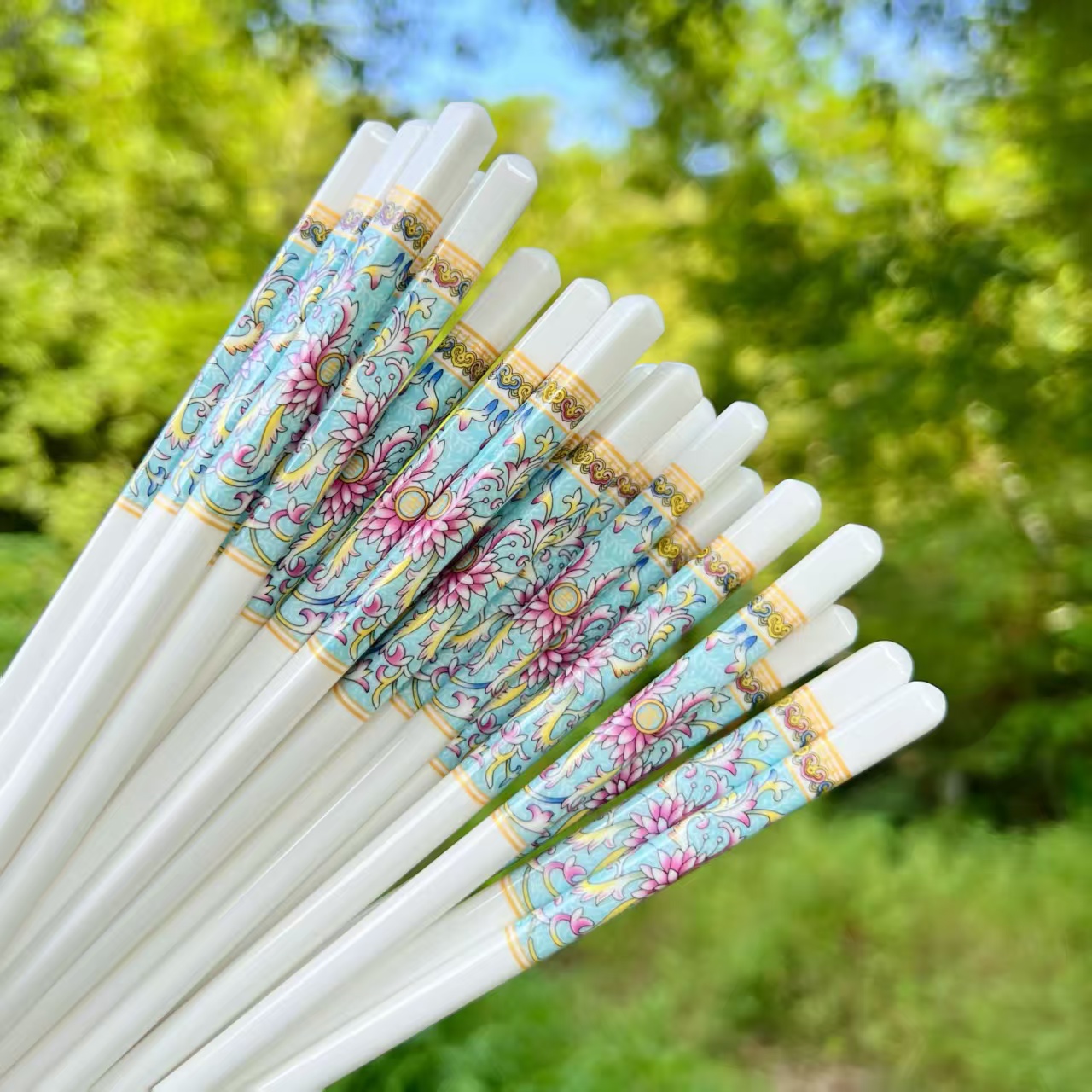 10双家用陶瓷筷子中国风中式古典家用亲子高档卫生防霉中式网红