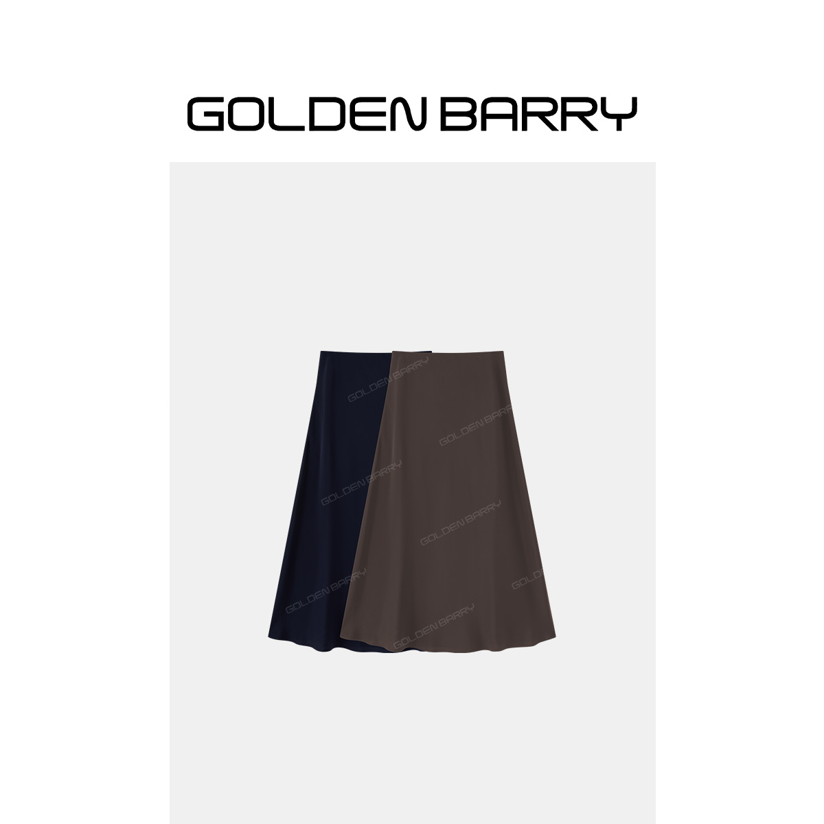 GOLDENBARRY｢丝光漫舞｣优雅鱼尾半裙女高腰气质简约半身裙310248