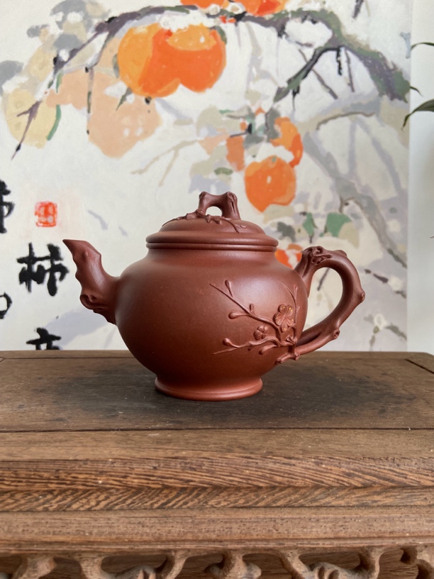 梅报春半手工底槽清260cc紫砂壶茶壶紫砂茶壶茶具