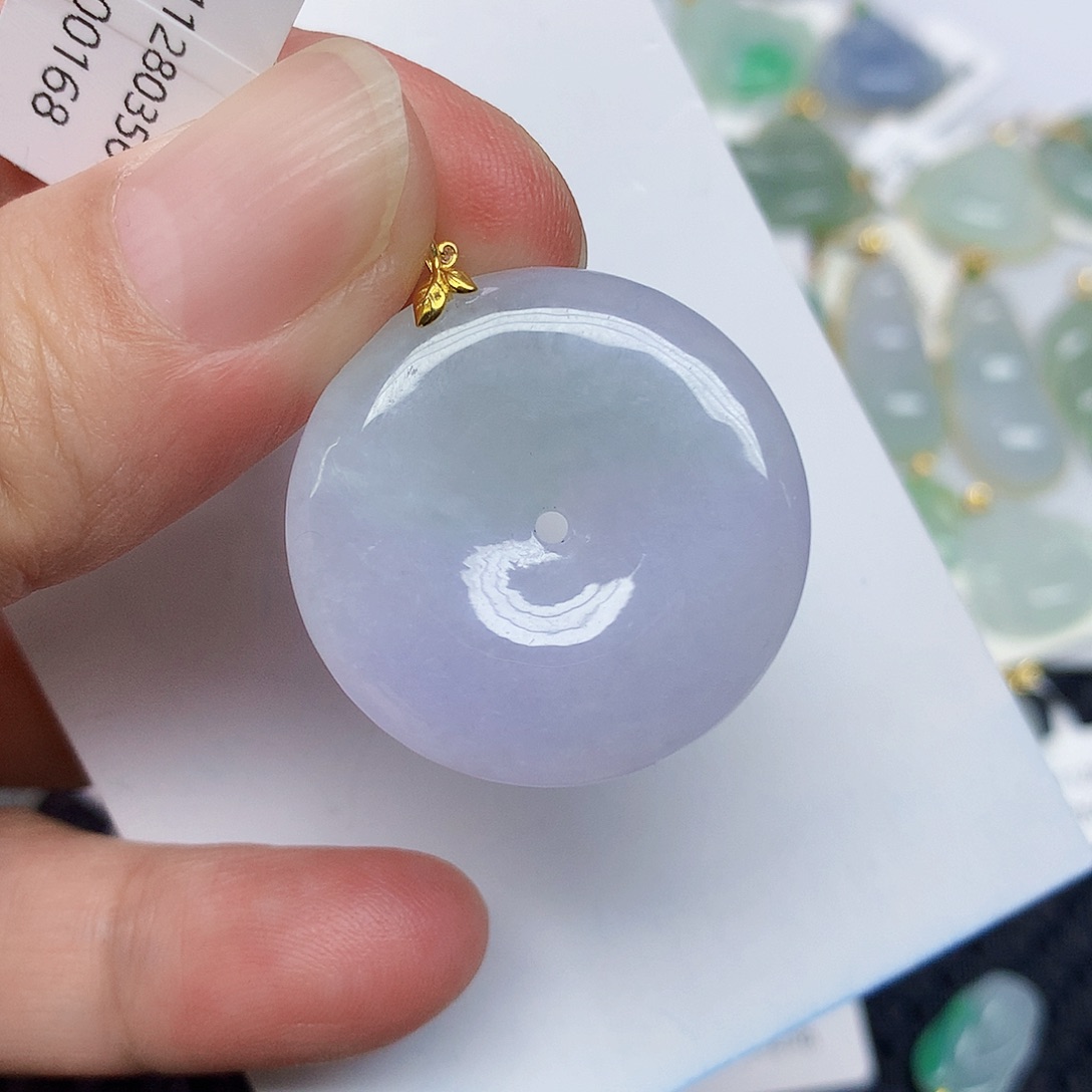 翡翠18K金镶嵌颈饰3567899