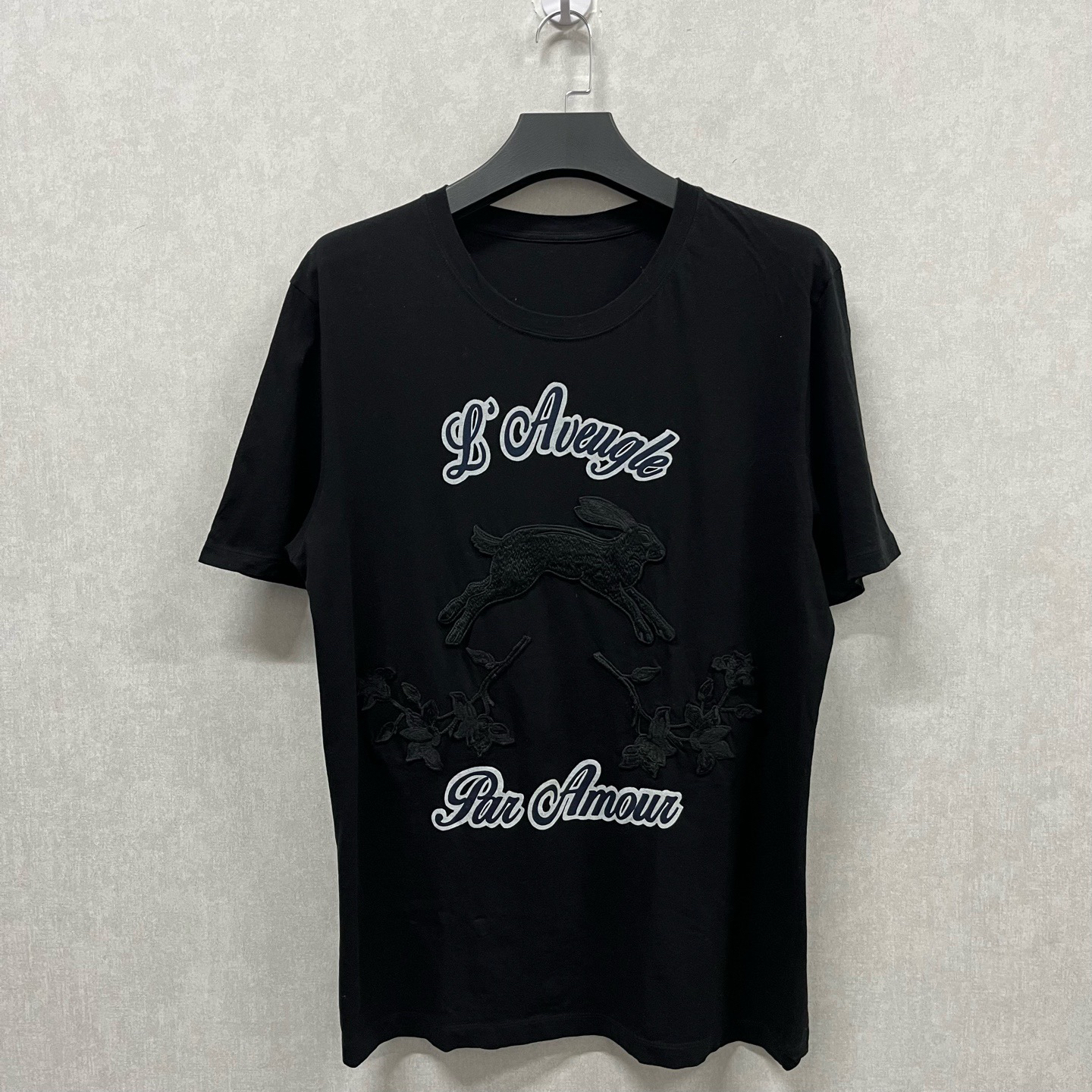 95新 GUCCI/古驰 Gucci黑色蝴蝶刺绣短袖 XL码