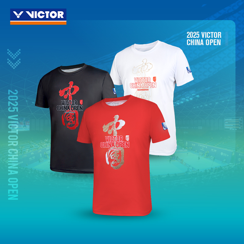 ️️VICTOR威克多胜利羽毛球服2025中公赛系列运动短袖T恤TCO2501