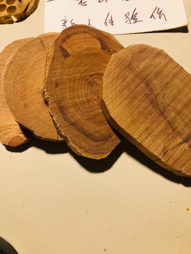 老山檀香原料切片茶杯垫约40到50g