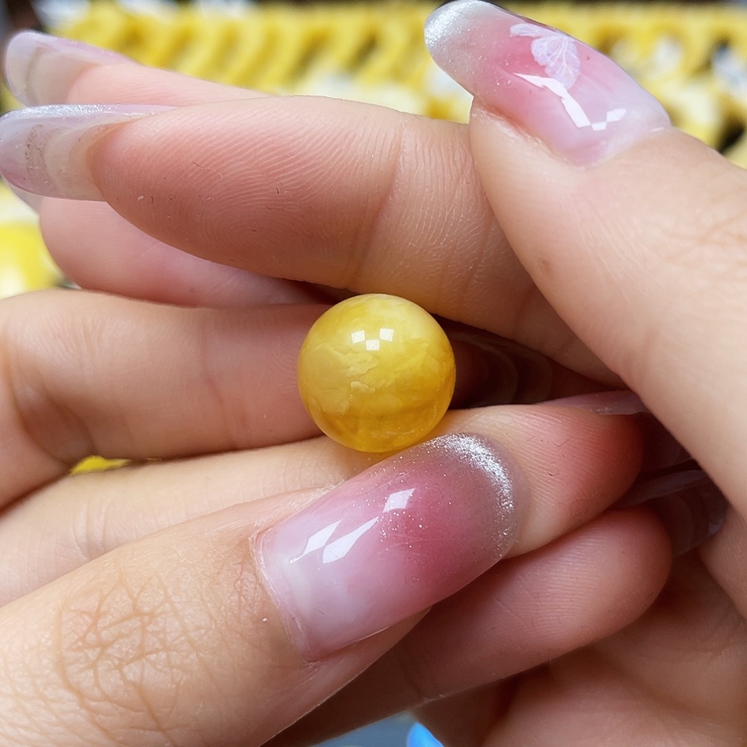 蜜蜡裸石未镶嵌圆珠12.6mm福利