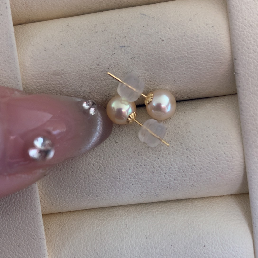 海水珍珠耳饰18K金镶嵌