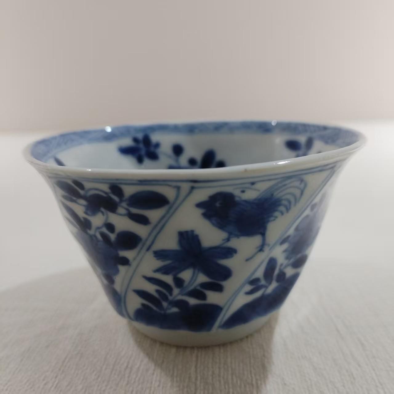 16 221 清 康熙 青花花卉杯-507