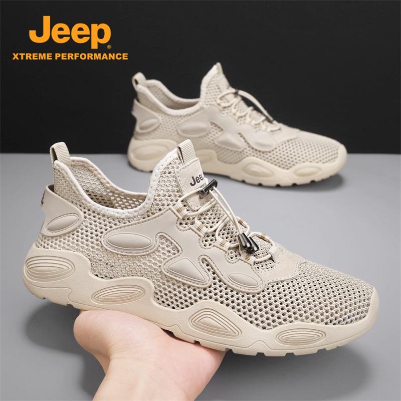 JEEP/吉普男鞋2026新款夏季飞织网面男士鞋子运动软底防滑休闲鞋