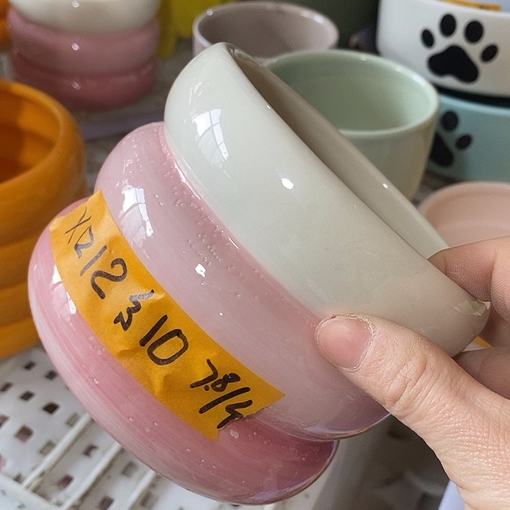 陶盆有孔 瑕疵针孔漏釉介意勿拍外口 12外高10