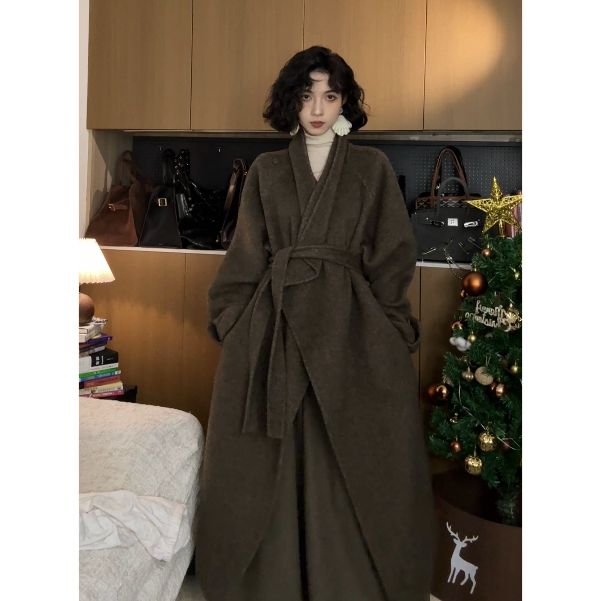 晴嵛宝.定制版 大翻领双面羊毛大衣