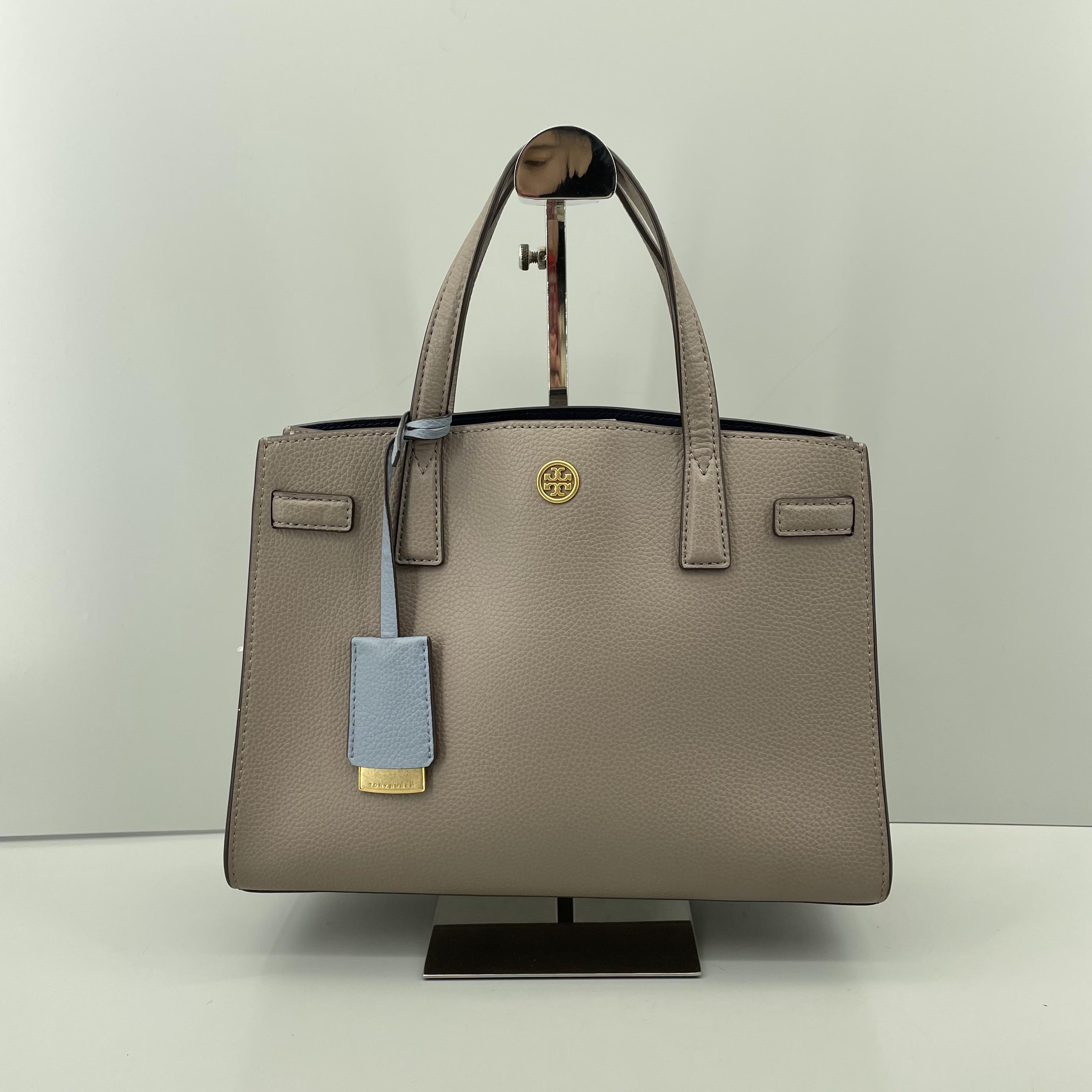 95新 TORY BURCH/汤丽柏琦 小林/灰色手提包28*21*8cmB012408