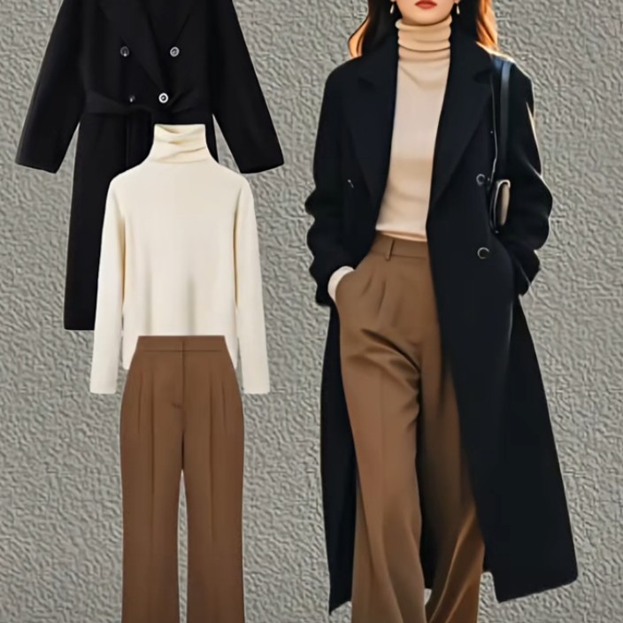 《PARi多彩组合合理价女装外套》大码春秋时尚女士修身中长款气质