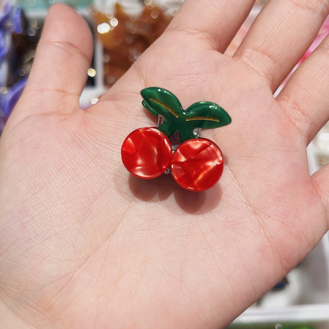 布艺非金属碎发刘海夹一个樱桃