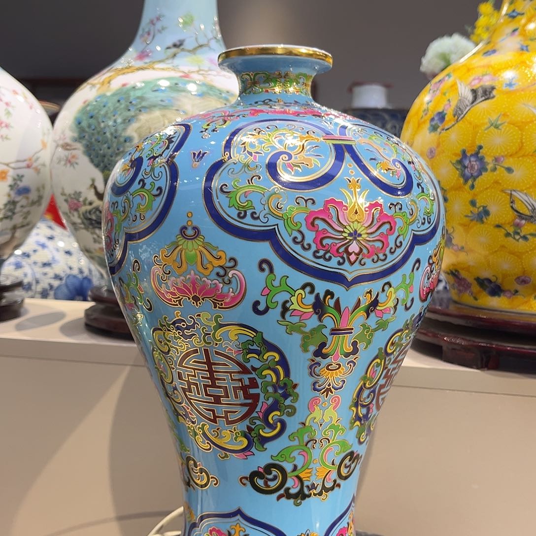 悟***实陶景德镇陶瓷32公分一对