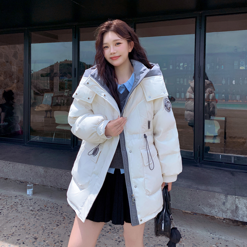 新款胖mm加肥加大码派克休闲中长款300斤羽绒服女