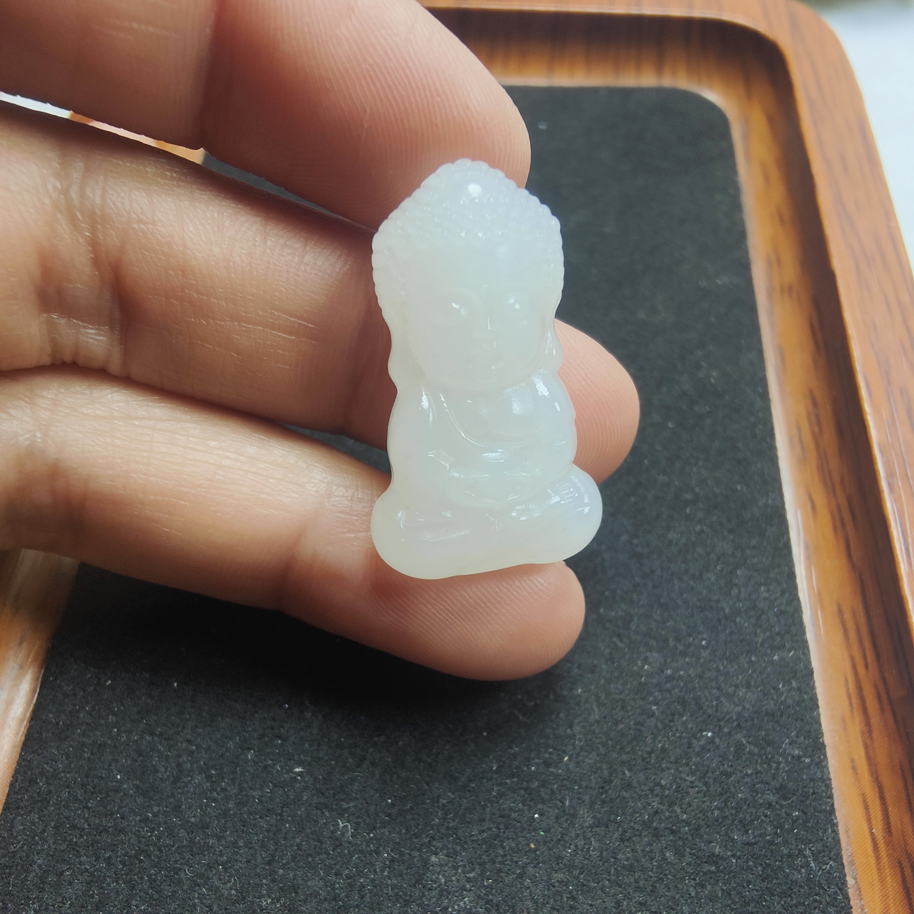 和田玉手工雕刻宝宝佛弥勒佛吊坠