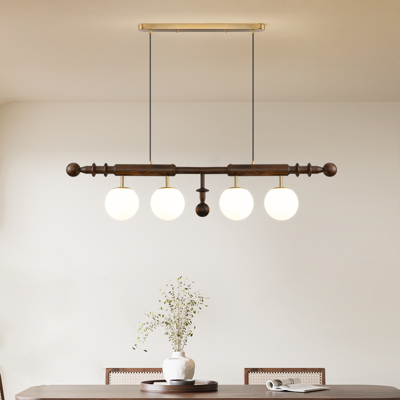 法式中古餐厅吊灯新中式轻奢创意美式复古侘寂风高级感餐桌吧台灯