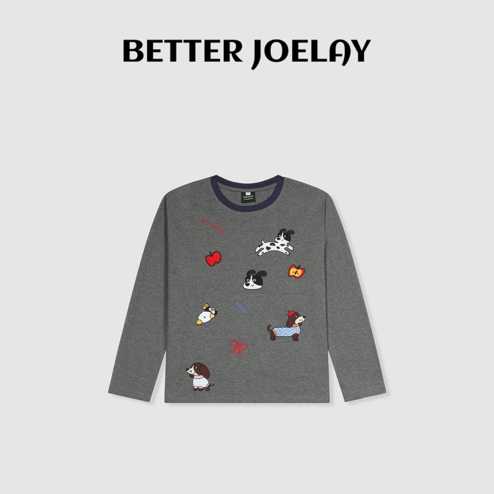 （直播）BETTER JOELAY-中版【小狗不悲伤】百搭长袖T休闲简约ZZ3707