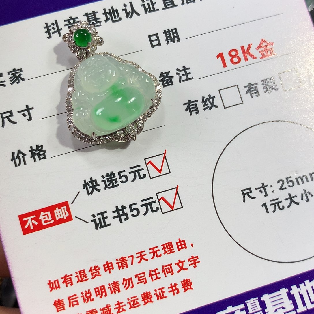翡翠颈饰18K金镶嵌翡翠翡翠