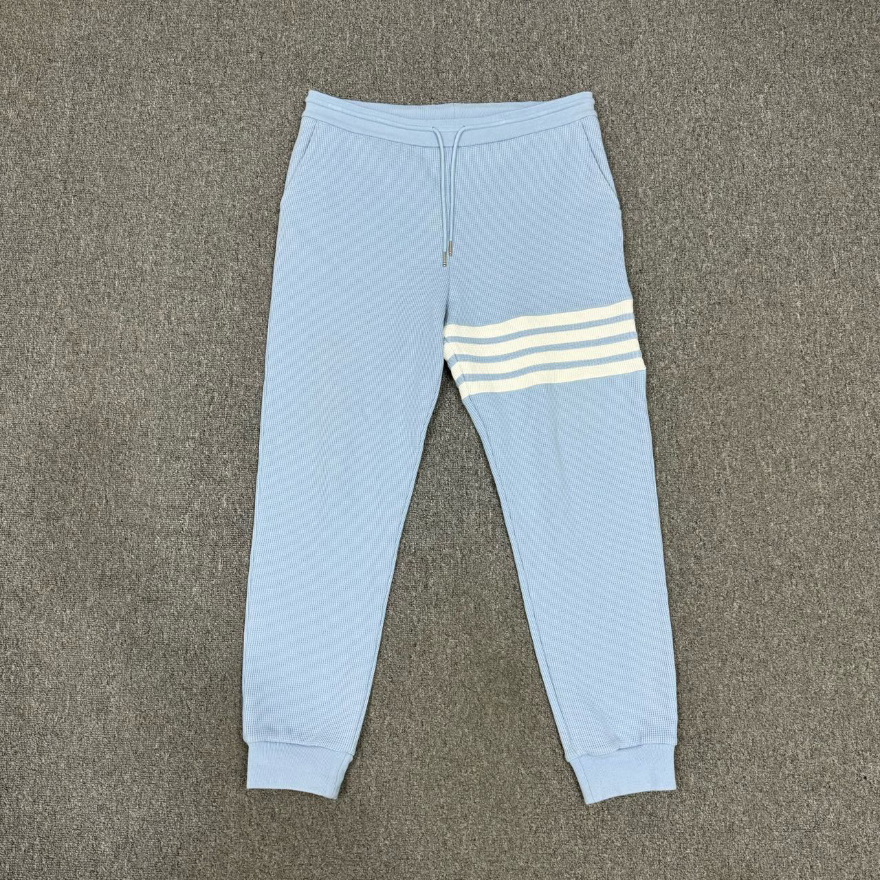 11412364 Thom Browne 蓝色 四条纹华夫格运动长裤 卫裤 5码99新